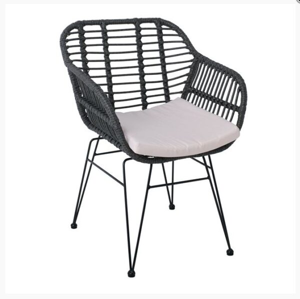 ΠΟΛΥΘΡΟΝΑ ΚΑΘΙΣΜΑ WICKER RATTAN ΓΚΡΙ ΜΕΤΑΛΛΙΚΗ ΜΕ ΜΑΞΙΛΑΡΙ