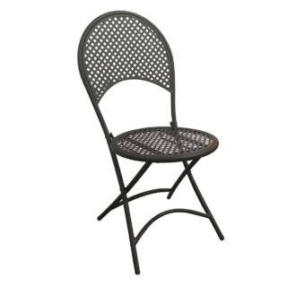 ΜΕΤΑΛΛΙΚΗ ΚΑΡΕΚΛΑ RETRO BISTRO ΠΤΥΣΣΟΜΕΝΗ ΣΠΑΣΤΗ ΜΑΥΡΗ