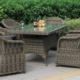 MONTANA ΤΡΑΠΕΖΑΡΙΑ ΚΗΠΟΥ ΑΛΟΥΜΙΝΙΟ WICKER GRAY BROWN ΠΟΛΥΘΡΟΝΕΣ ΤΡΑΠΕΖΙ ΜΑΞΙΛΑΡΙΑ
