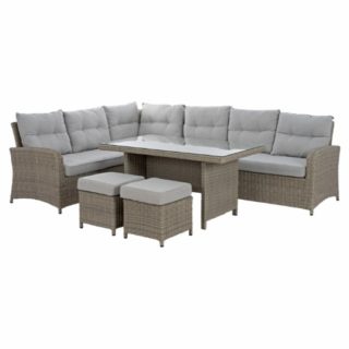 WICKER RATTAN ΣΑΛΟΝΙ ΑΛΟΥΜΙΝΙΟΥ ΓΚΡΙ ΓΩΝΙΑ ΕΞΩΤΕΡΙΚΟΥ ΧΩΡΟΥ RAGIO