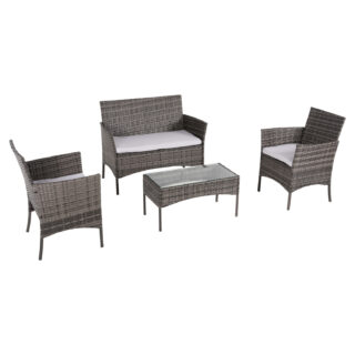 ΣΑΛΟΝΙ TROPEA WICKER RATTAN ΕΞΩΤΕΡΙΚΟΥ ΧΩΡΟΥ ΟΙΚΟΝΟΜΙΚΟ ΓΚΡΙ
