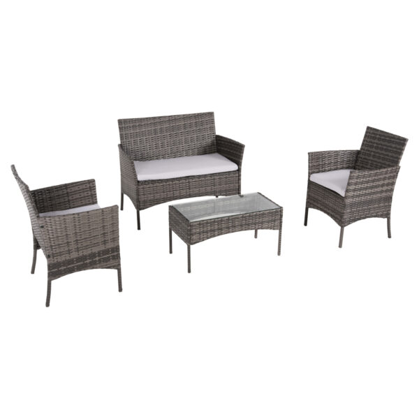 ΣΑΛΟΝΙ TROPEA WICKER RATTAN ΕΞΩΤΕΡΙΚΟΥ ΧΩΡΟΥ ΟΙΚΟΝΟΜΙΚΟ ΓΚΡΙ