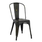 Καρέκλα μεταλλική TOLIX  ΜΑΥΡΗ  ΠΑΤΙΝΑ σε πολλά χρώματα.