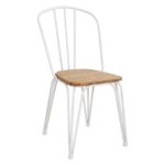 ΜΕΤΑΛΛΙΚΗ ΚΑΡΕΚΛΑ Ν8W  στοιβαζόμενη για εξοικονόμηση χώρου με ξύλινο κάθισμα.