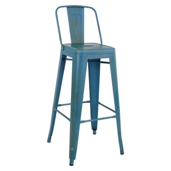 Σκαμπώ BAR TOLIX  ΠΛΑΤΗ BLUE πατίνα