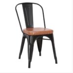 ΜΕΤΑΛΛΙΚΗ ΚΑΡΕΚΛΑ TOLIX-C ΜΑΥΡΗ ΜΕ ΔΕΡΜΑΤΙΝΗ