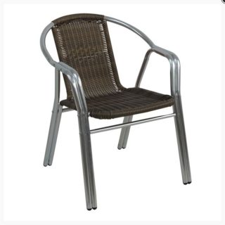 ΠΟΛΥΘΡΟΝΑ ΑΛΟΥΜΙΝΙΟΥ ΔΙΠΛΟ ΣΚΕΛΕΤΟ WICKER RUST ΚΑΦΕ Ν10