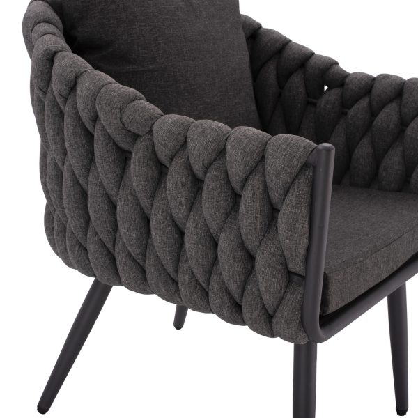 WICKER RATTAN SET ΜΕΤΑΛΛΙΚΟ ΕΞΩΤΕΡΙΚΟΥ ΧΩΡΟΥ ΓΚΡΙ - Image 2