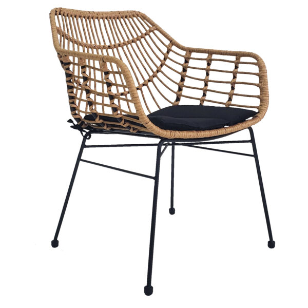 ΠΟΛΥΘΡΟΝΑ ΜΕΤΑΛΛΙΚΗ WICKER RATTAN ΜΠΕΖ ΦΥΣΙΚΟ MOBY