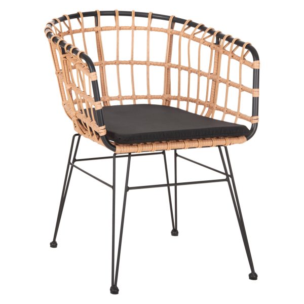 ΜΕΤΑΛΛΙΚΗ ΠΟΛΥΘΡΟΝΑ ΤΥΠΟΥ ΦΩΛΙΑ WICKER RATTAN ΜΠΕΖ ΧΡΩΜΑ LIDIA