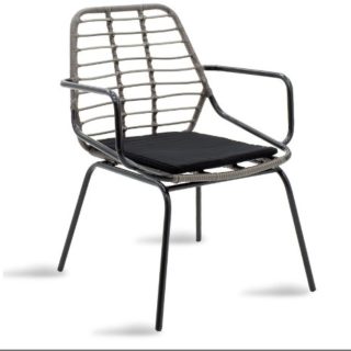 ΜΕΤΑΛΛΙΚΗ ΠΟΛΥΘΡΟΝΑ WICKER RATTAN ΕΞΩΤΕΡΙΚΟΥ ΧΩΡΟΥ ΓΚΡΙ Ν37