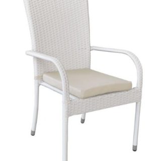 ΕΠΑΓΓΕΛΜΑΤΙΚΗ ΠΟΛΥΘΡΟΝΑ SILIA ΛΕΥΚΗ WICKER RATTAN ΕΞΩΤΕΡΙΚΟΥ ΧΩΡΟΥ