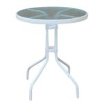 ΤΡΑΠΕΖΙ ΤΡΑΠΕΖΙΑ ΜΕΤΑΛΛΙΚΟ ΜΕΤΑΛΛΙΚΑ ΑΣΠΡΟ ΛΕΥΚΟ ΜΕ ΚΡΥΣΤΑΛΛΟ ΤΖΑΜΙ Φ-60