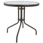 ΤΡΑΠΕΖΙ ΤΡΑΠΕΖΙΑ ΜΕΤΑΛΛΙΚΟ ΜΕΤΑΛΛΙΚΑ ΚΑΦΕ ΜΕ ΚΡΥΣΤΑΛΛΟ ΤΖΑΜΙ Φ-70