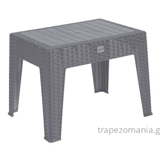 ΤΡΑΠΕΖΙ ΤΡΑΠΕΖΑΚΙ ΠΙΣΙΝΑΣ ΠΑΡΑΛΙΑΣ ΓΚΡΙ WICKER RATTAN POLYWOOD