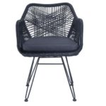 ΕΠΑΓΓΕΛΜΑΤΙΚΗ ΠΟΛΥΘΡΟΝΑ ΜΕΤΑΛΛΙΚΗ WICKER RATTAN ΜΑΥΡΗ BLACK S05 NEW