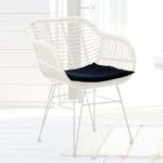 ΜΕΤΑΛΛΙΚΗ ΠΟΛΥΘΡΟΝΑ ΜΕ WICKER ΕΞΩΤΕΡΙΚΟΥ ΧΩΡΟΥ ΛΕΥΚΗ Ν32