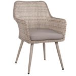 ΜΕΤΑΛΛΙΚΗ ΠΟΛΥΘΡΟΝΑ ΕΞΩΤΕΡΙΚΟΥ ΧΩΡΟΥ WICKER RATTAN ΜΠΕΖ ΓΚΡΙ