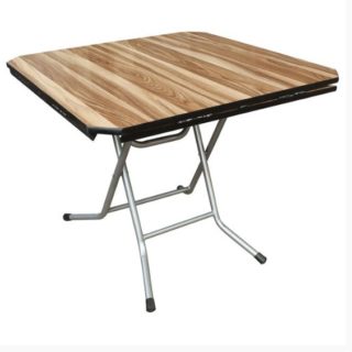 ΜΕΤΑΛΛΙΚΟ ΤΡΑΠΕΖΙ ΠΤΥΣΣΟΜΕΝΟ ΡΟΤΟΝΤΑ 80X80 LOOK WOOD