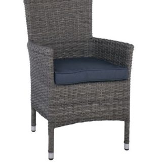 ΠΟΛΥΘΡΟΝΑ ΑΛΟΥΜΙΝΙΟΥ ΚΑΡΕΚΛΑ WICKER RATTAN ΠΛΕΚΤΗ ΓΚΡΙ Ν5