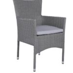 ΠΟΛΥΘΡΟΝΑ ΜΕΤΑΛΛΙΚΗ ΚΑΡΕΚΛΑ WICKER RATTAN ΠΛΕΚΤΗ ΓΚΡΙ Ν5