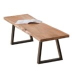 ΠΑΓΚΟΣ ΠΑΓΚΑΚΙ ΤΡΑΠΕΖΑΡΙΑΣ VINTAGE COUNTRY RETRO SIERA ΕΚΟ ΜΕΤΑΛΛΙΚΑ ΠΟΔΙΑ 1,75X0,45 ΦΥΣΙΚΟ ΧΡΩΜΑ