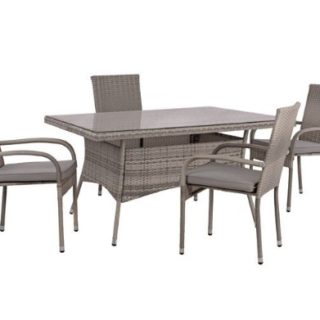 ΣΕΤ ΤΡΑΠΕΖΑΡΙΑ WICKER RATTAN ΓΚΡΙ GRAY ΕΞΩΤΕΡΙΚΟΥ ΧΩΡΟΥ JOLLY ME ΔΩΡΟ ΜΑΞΙΛΑΡΙΑ