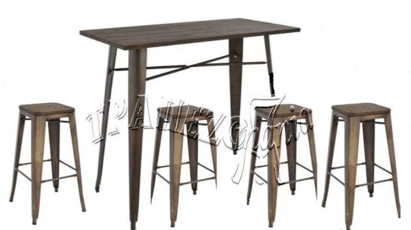 ΣΤΑΝΤ ΜΠΑΡ TOLIX ΣΕΤ STANT BAR ΤΡΑΠΕΖΙ ΜΕ 4 ΣΚΑΜΠΩ