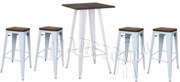 ΜΠΑΡ ΣΤΑΝΤ TOLIX ΣΕΤ ΕΞΩΤΕΡΙΚΟΥ ΧΩΡΟΥ ΜΕ 4 ΣΚΑΜΠΩ SET BAR STOOLS
