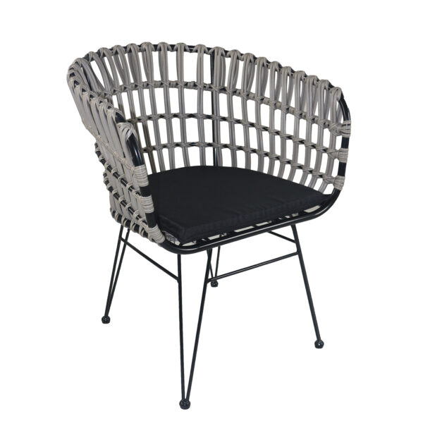 ΜΕΤΑΛΛΙΚΗ ΠΟΛΥΘΡΟΝΑ ΤΥΠΟΥ ΦΩΛΙΑ WICKER RATTAN ΓΚΡΙ ΧΡΩΜΑ LIDIA