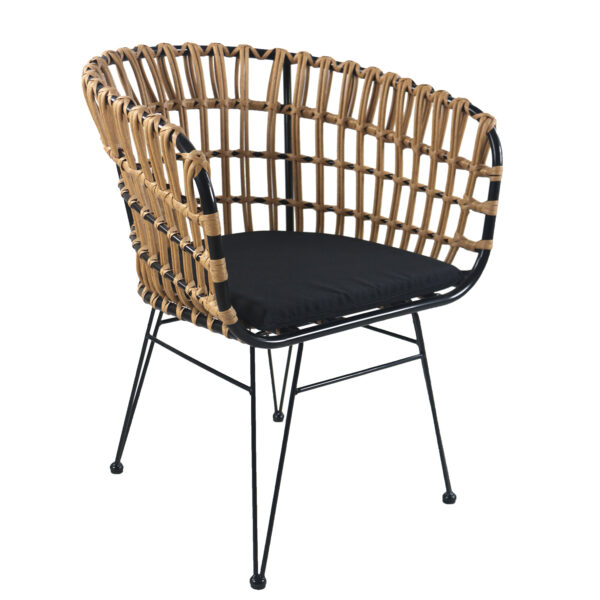 ΜΕΤΑΛΛΙΚΗ ΠΟΛΥΘΡΟΝΑ ΤΥΠΟΥ ΦΩΛΙΑ WICKER RATTAN ΜΠΕΖ ΧΡΩΜΑ LIDIA
