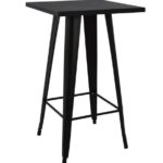 ΜΕΤΑΛΛΙΚΟ ΨΗΛΟ ΤΡΑΠΕΖΙ ΣΙΔΕΡΕΝΙΟ ΣΤΑΝΤ ΜΠΑΡ TOLIX T BAR ΜΑΥΡΟ ΜΑΤ