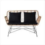 ΚΑΝΑΠΕΣ ΜΕΤΑΛΛΙΚΟΣ SALSA WICKER RATTAN ΦΥΣΙΚΟ ΧΡΩΜΑ ΜΕ ΜΑΞΙΛΑΡΙΑ