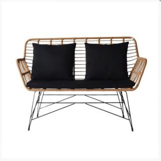 ΚΑΝΑΠΕΣ ΜΕΤΑΛΛΙΚΟΣ SALSA WICKER RATTAN ΦΥΣΙΚΟ ΧΡΩΜΑ ΜΕ ΜΑΞΙΛΑΡΙΑ