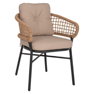 ΠΟΛΥΘΡΟΝΑ ΑΛΟΥΜΙΝΙΟΥ WICKER RATTAN ΦΥΣΙΚΟ ΜΠΕΖ ΓΚΡΙ ΧΡΩΜΑ ΕΞΩΤΕΡΙΚΟΥ ΧΩΡΟΥ RASLEY