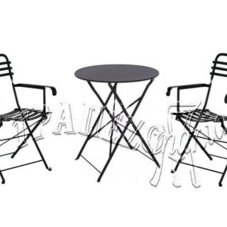 ΖΑΠΠΕΙΟΥ ΚΑΡΕΚΛΑ ΜΕΤΑΛΛΙΚΗ ΤΡΑΠΕΖΙ RETRO BISTRO SET ΜΑΥΡΑ ΠΤΥΣΣΟΜΕΝΑ ΣΕΤ ΜΑΥΡΑ