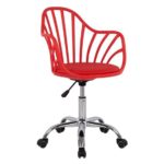 ΣΚΑΜΠΟ ΓΡΑΦΕΙΟΥ ΕΡΓΑΣΙΑΣ ΤΡΟΧΗΛΑΤO KOKKINO RED ΜΕ ΡΟΔΕΣ STRIPE