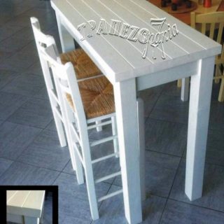 ΨΗΛΟ ΤΡΑΠΕΖΙ ΜΠΑΡ ΣΤΑΝΤ ΠΑΡΑΔΟΣΙΑΚΟ ΞΥΛΙΝΟ ΛΕΥΚΟ ΕΞΩΤΕΡΙΚΟΥ ΧΩΡΟΥ