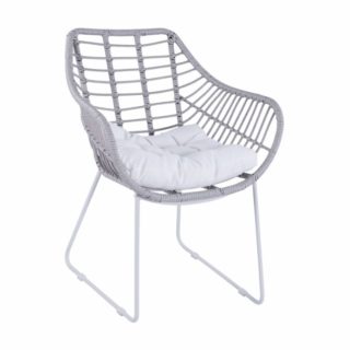 ΜΕΤΑΛΛΙΚΗ ΠΟΛΥΘΡΟΝΑ ΚΑΡΕΚΛΑ WICKER RATTAN ΓΚΡΙ ΑΝΟΙΧΤΟ GRAY