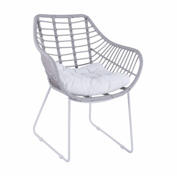 ΜΕΤΑΛΛΙΚΗ ΠΟΛΥΘΡΟΝΑ ΚΑΡΕΚΛΑ WICKER RATTAN ΓΚΡΙ ΑΝΟΙΧΤΟ GRAY