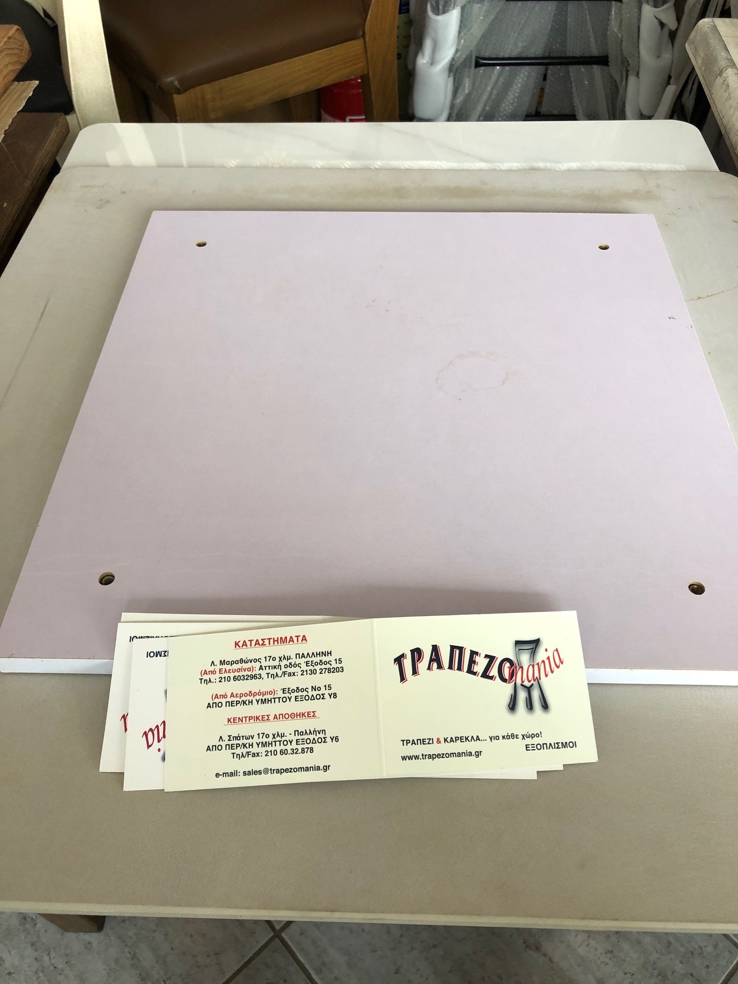 ΤΡΑΠΕΖΙ ΛΕΥΚΟ ΤΡΑΠΕΖΙΑ ΜΑΡΜΑΡΙΝΟ ΜΑΡΜΑΡΙΝΑ 70Χ70 - Image 4