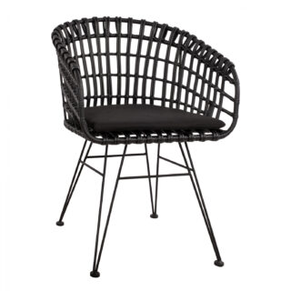ΜΕΤΑΛΛΙΚΗ ΠΟΛΥΘΡΟΝΑ WICKER ΜΑΥΡΗ BLACK ΕΞΩΤΕΡΙΚΟΥ ΧΩΡΟΥ Ν33