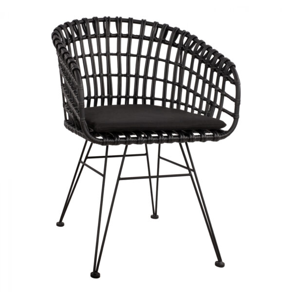 ΜΕΤΑΛΛΙΚΗ ΠΟΛΥΘΡΟΝΑ WICKER ΜΑΥΡΗ BLACK ΕΞΩΤΕΡΙΚΟΥ ΧΩΡΟΥ Ν33