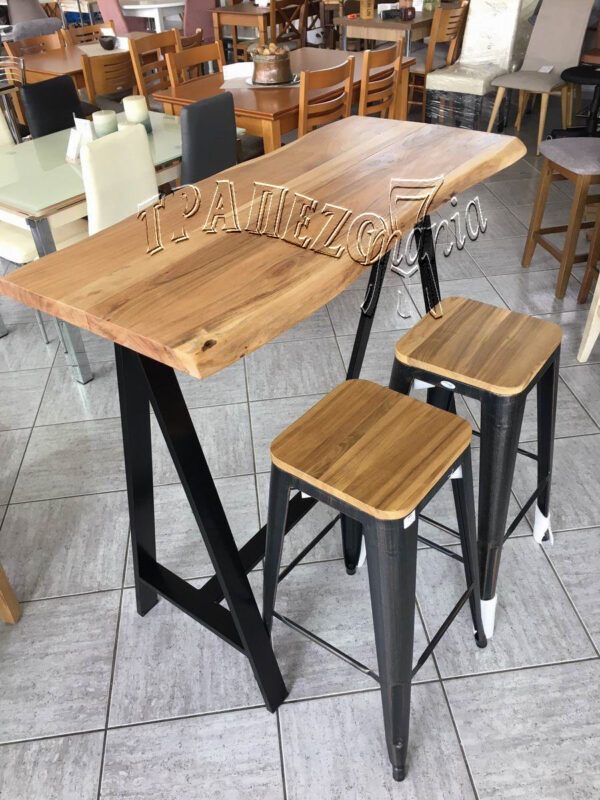 STAND BAR ΕΞΩΤΕΡΙΚΟΥ ΧΩΡΟΥ 115Χ50 ΜΑΣΙΦ ΑΚΑΤΕΡΓΑΣΤΟ ΞΥΛΟ