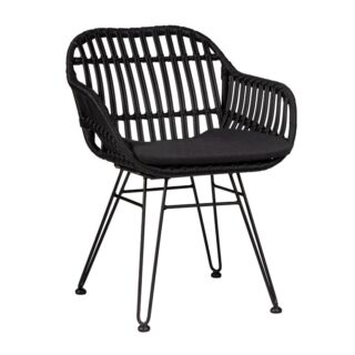 ΜΕΤΑΛΛΙΚΗ ΠΟΛΥΘΡΟΝΑ WICKER RATTAN ΠΛΕΧΤΗ ΜΑΥΡΗ BLACK ΕΞΩΤΕΡΙΚΟΥ ΧΩΡΟΥ NEW