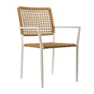 ΜΕΤΑΛΛΙΚΗ ΠΟΛΥΘΡΟΝΑ ΠΛΕΧΤΗ WICKER RATTAN ΛΕΥΚΗ ΑΣΠΡΗ DEPY
