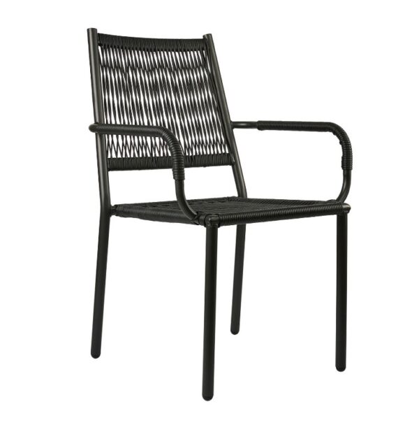 ΜΕΤΑΛΛΙΚΗ ΠΟΛΥΘΡΟΝΑ ΠΛΕΧΤΗ WICKER RATTAN ΜΑΥΡO BLACK ΧΡΩΜΑ MARTA