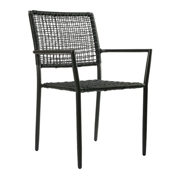 ΜΕΤΑΛΛΙΚΗ ΠΟΛΥΘΡΟΝΑ ΠΛΕΧΤΗ WICKER RATTAN ΜΑΥΡΗ BLACK DEPY