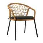 ΜΕΤΑΛΛΙΚΗ ΠΟΛΥΘΡΟΝΑ ΠΛΕΧΤΗ WICKER RATTAN ΦΥΣΙΚΟ ΧΡΩΜΑ MILLIA