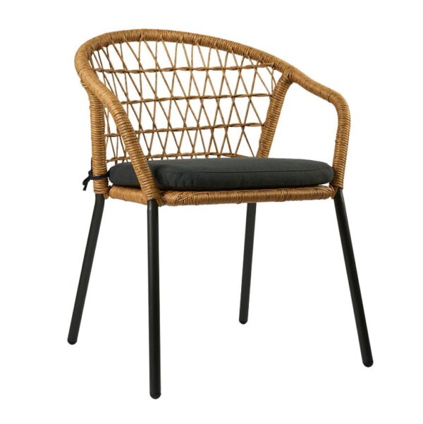 ΜΕΤΑΛΛΙΚΗ ΠΟΛΥΘΡΟΝΑ ΠΛΕΧΤΗ WICKER RATTAN ΦΥΣΙΚΟ ΧΡΩΜΑ MILLIA